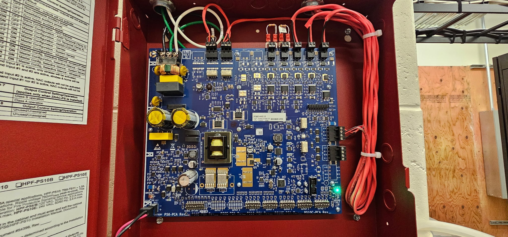 Commercial fire alarm control panel wiring and circuit board installation in Southeast Michigan